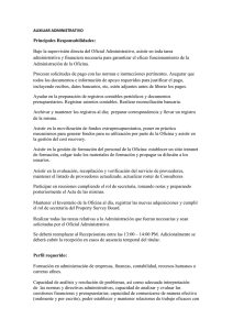 AUXILIAR ADMINISTRATIVO Principales Responsabilidades: Bajo