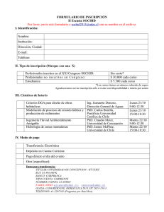 Formulario Inscripción Escuela SOCHID