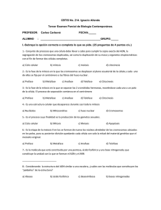 CBTIS No. 214. Ignacio Allende Tercer Examen Parcial de Biología