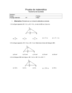 Prueba de Matemáticas: Teorema de Euclides