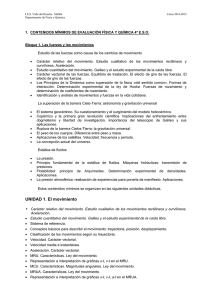 1.  CONTENIDOS MÍNIMOS DE EVALUACIÓN FÍSICA Y QUÍMICA 4º... Bloque 1. Las fuerzas y los movimientos