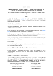 Ley Nº 4851 Que modifica el Articulo 36 de la Ley N° 86196