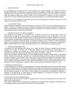 CONSTITUCIÓN DE 1886 Y 1991 LIBERTAD DE CULTO: Con el