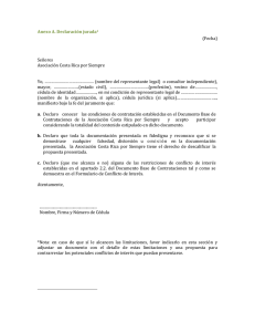 Anexo A: Declaración Jurada