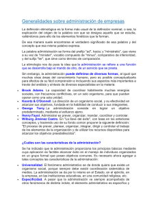 Generalidades sobre administración de empresas