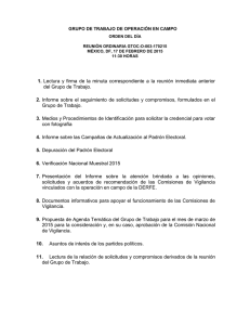 PROPUESTA DE AGENDA TEMÁTICA DEL GRUPO DE TRABAJO