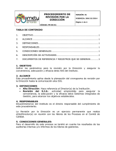 Procedimiento de Revisión por la Dirección - SIG