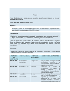 Tarea 2 Tema: Modalidades y procesos de selección para la