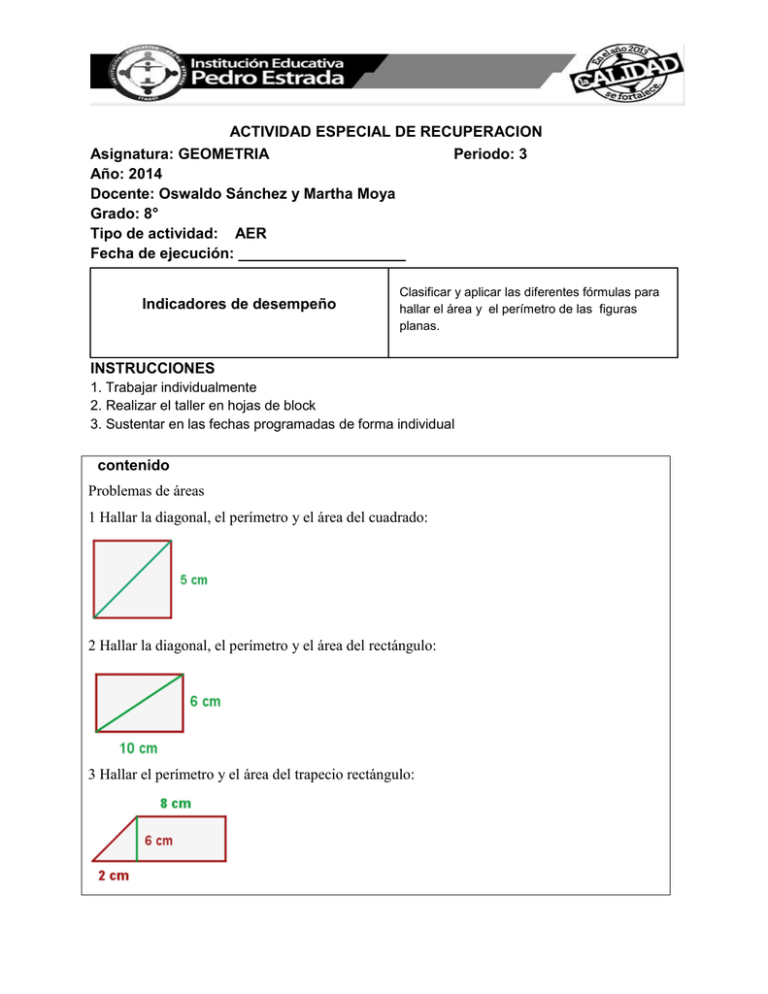 ACTIVIDAD ESPECIAL DE RECUPERACION