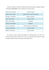 El grupo de Liturgia ha efectuado la distribución de grupos