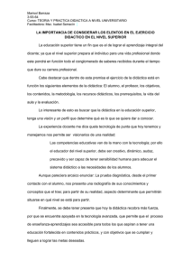 LA IMPORTANCIA DE CONSIDERAR LOS ELENTOS EN EL