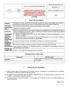 currículum de cada uno de los profesionales técnicos que serán