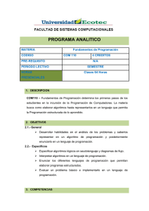PROGRAMA ANALITICO
