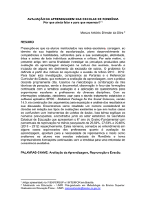 AVALIAÇÃO DA APRENDIZAGEM NAS ESCOLAS DE RONDÔNIA