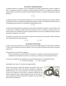 LEY DE WATT Y POTENCIA ELÉCTRICA