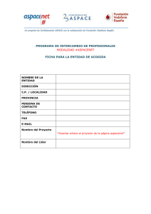 Ficha para la entidad de acogida