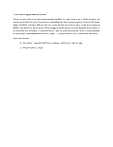 Tarea costo de equipo Retroexcavadora Calcule el costo horario de