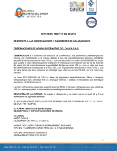 INVITACIÓN ABIERTA 012 DE 2014 RESPUESTA A LAS