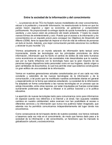 Entre la sociedad de la información y del conocimiento