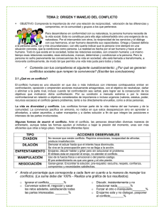 TEMA 2: ORIGEN Y MANEJO DEL CONFLICTO OBJETIVO