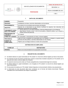 PROPOSICIÓN - Secretaría de Comunicaciones y Transportes