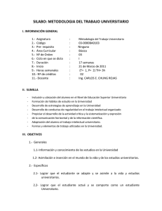 silabo: metodologia del trabajo universitario