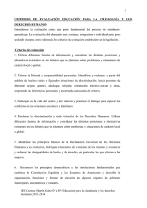 CRITERIOS DE EVALUACIÓN EDUCACIÓN PARA LA