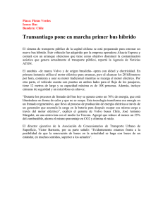 Transantiago pone en marcha primer bus híbrido