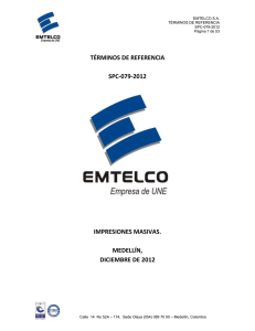 TÉRMINOS DE REFERENCIA  SPC-079-2012 IMPRESIONES MASIVAS.