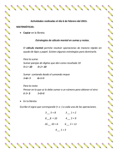 Actividades realizadas el día 6 de febrero del 2015