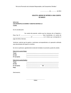 Solicitud de Abono Interés a Cuenta de Ahorro