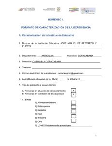 Formato Caracterización Experiencia Educativa Pequeños Escritores