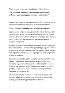 La salud, los balnearios y la medicina integrativa