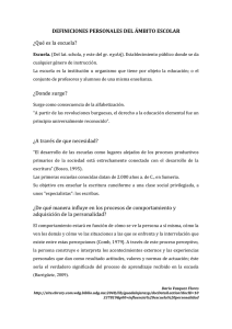 Definiciones personales del ámbito escolar