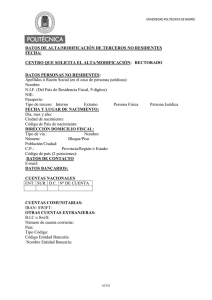 Documento de Alta a Terceros no Residentes
