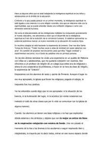 a inteligencia espiritual en los niños y adolescentes