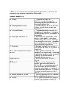 1. Relacione las columnas colocando en el paréntesis de la