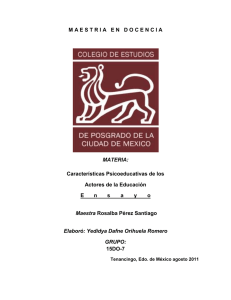 ensayo caracteristicas psicoeducativas de los actores de la