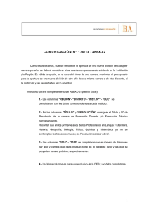 Comunicación 170-14 - Oferta de carreras 2015