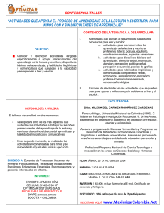 “ACTIVIDADES QUE APOYAN EL PROCESO DE APRENDIZAJE DE LA LECTURA... NIÑOS CON Y SIN DIFICULTADES DE APRENDIZAJE”