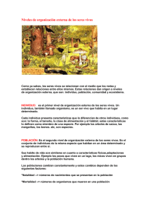 Niveles de Organización Externa de los Seres Vivos