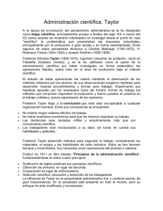 Principios de la Administración Científica de Taylor