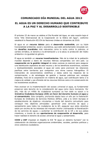 COMUNICADO DÍA MUNDIAL DEL AGUA 2013