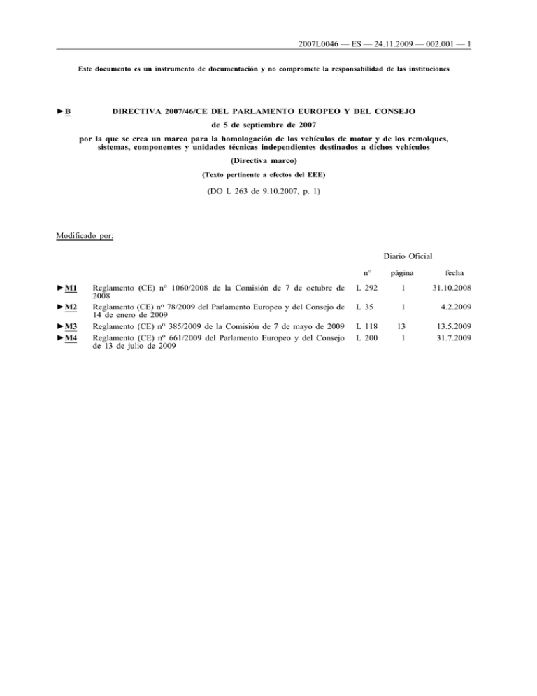 Real Directiva 2007/46/CE (texto Consolidado)