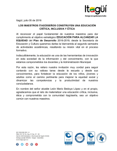 Saludo de bienvenida a los docentes itagüiseños
