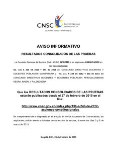 Aviso informativo consolidado de resultados
