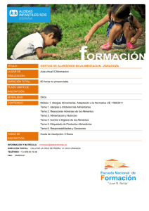 GESTIóN DE ALéRGENOS EN ALIMENTACIóN - ZARAGOZA