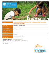TALLER RESOLUCIóN DE CONFLICTOS Y TEAM BUILDING - PROGRAMA TÍTULO: LUGAR DE