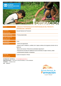 JORNADAS PROFESIONALES DE RESPONSABLES DEL PROYECTO INTEGRACIóN Y DEPORTE