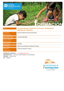 TALLERES MANUAL THINKING DT CATALUñA - PROGRAMA DE INTEGRACIóN Y DEPORTE